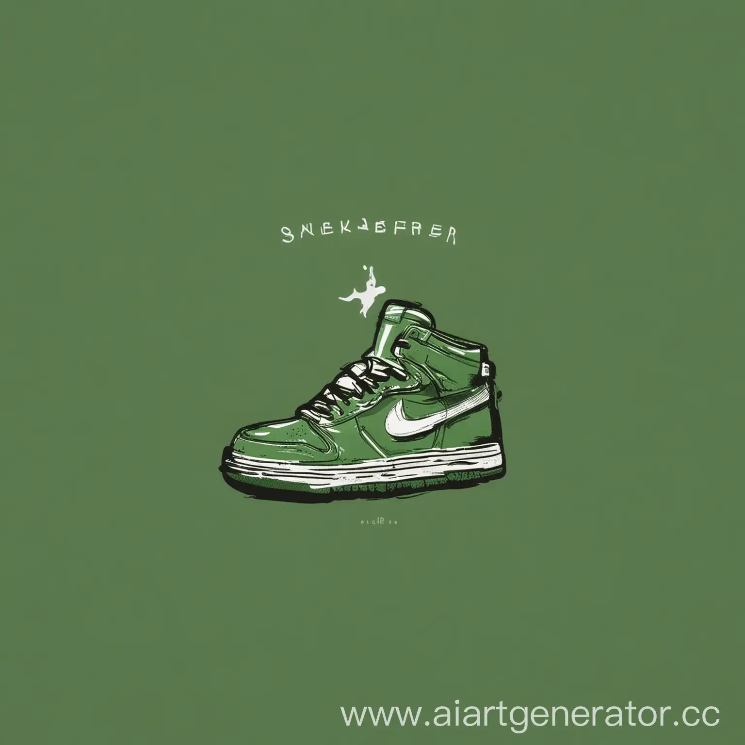 Минималистичный логотип кроссовок "SneakerFever" зелёный