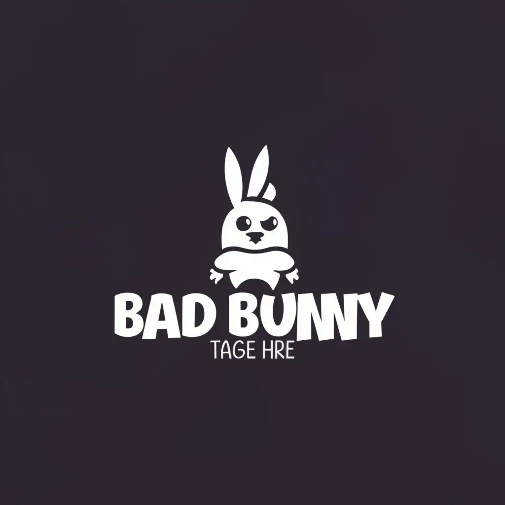 LOGO-Design-For-Bad-Bunny-Minimalistic-Angry-Rabbit-Cap-Teeth-Symbol-for-Retail-Industry