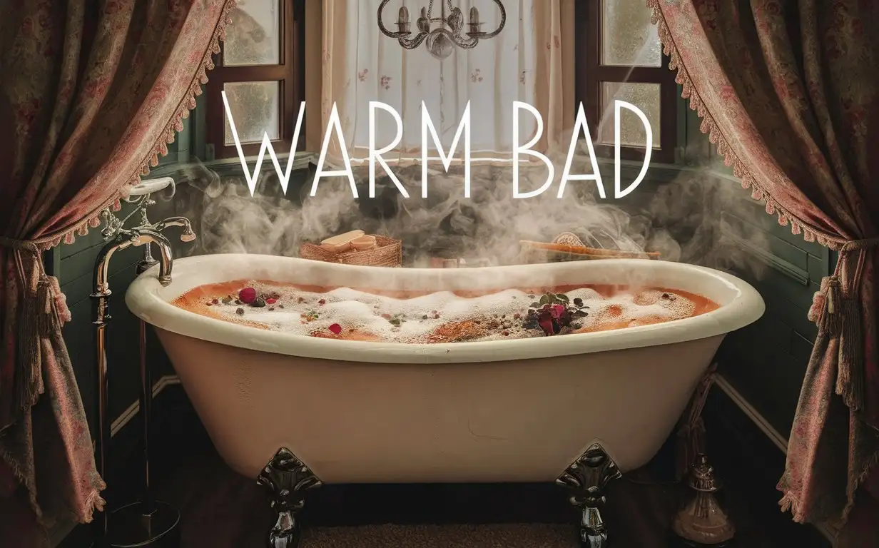 Text "warm bad" displaying a warm bath