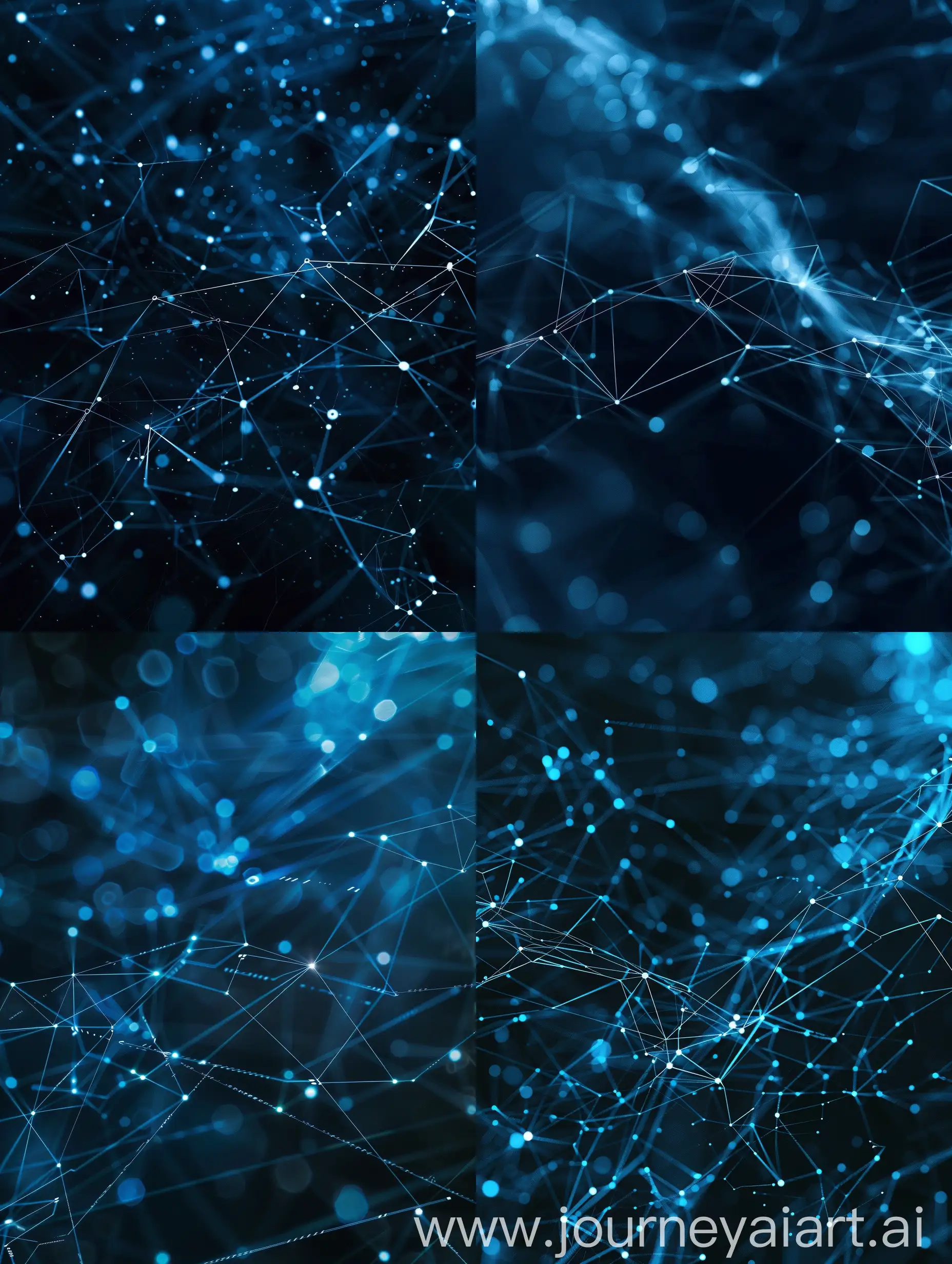 Futuristic-Blue-Network-Illuminated-Technical-Structure-on-Solid-Black-Background