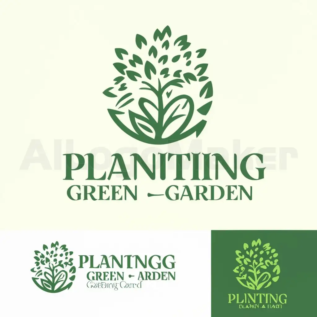 a logo design,with the text "Planting Green Garden", main symbol:Nature,Moderate,be used in Landscaping industry,clear background