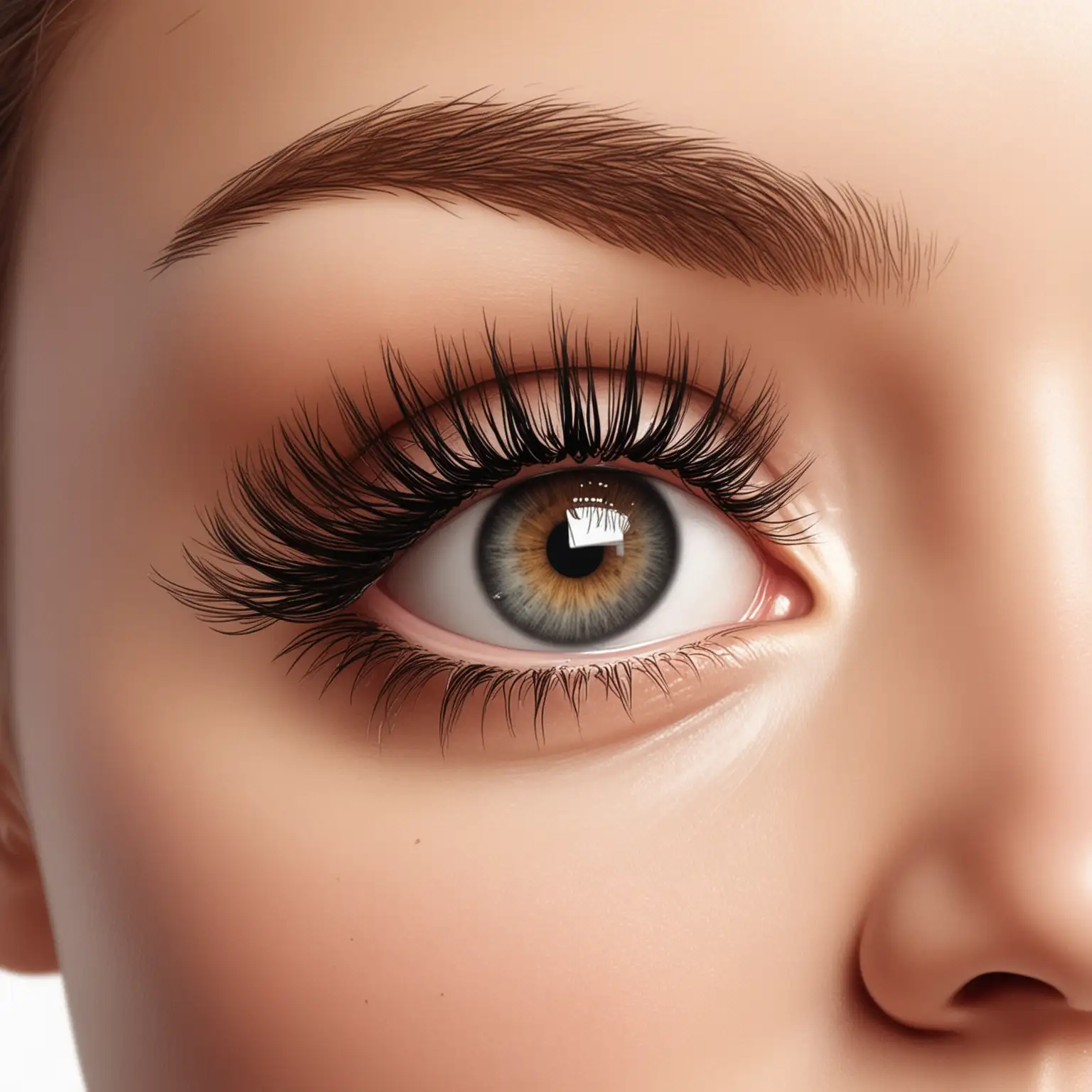 Realistic Illustration of Eyelashes on White Background