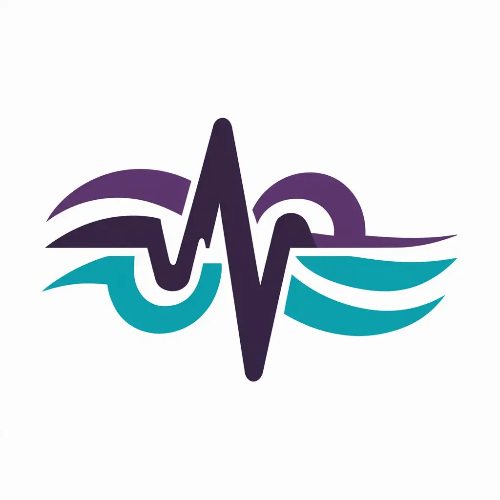 Heartbeat Waves in Purple and Turquoise