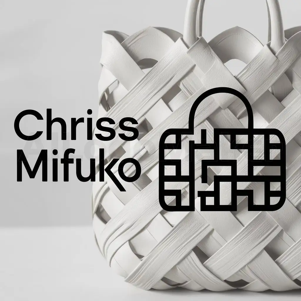 a logo design,with the text "CHRISS MIFUKO", main symbol:woven bags,complex,clear background