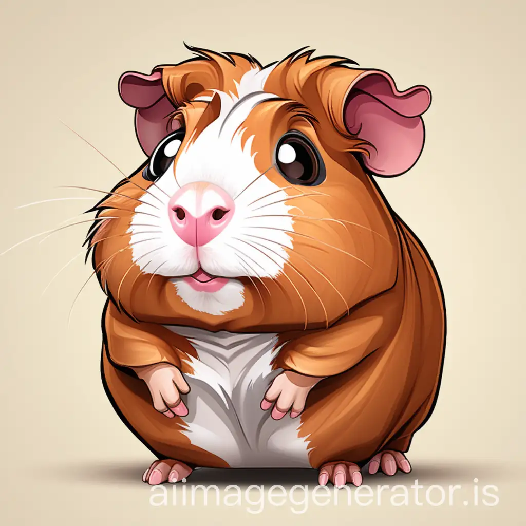 Create a cartoon style guinea pig