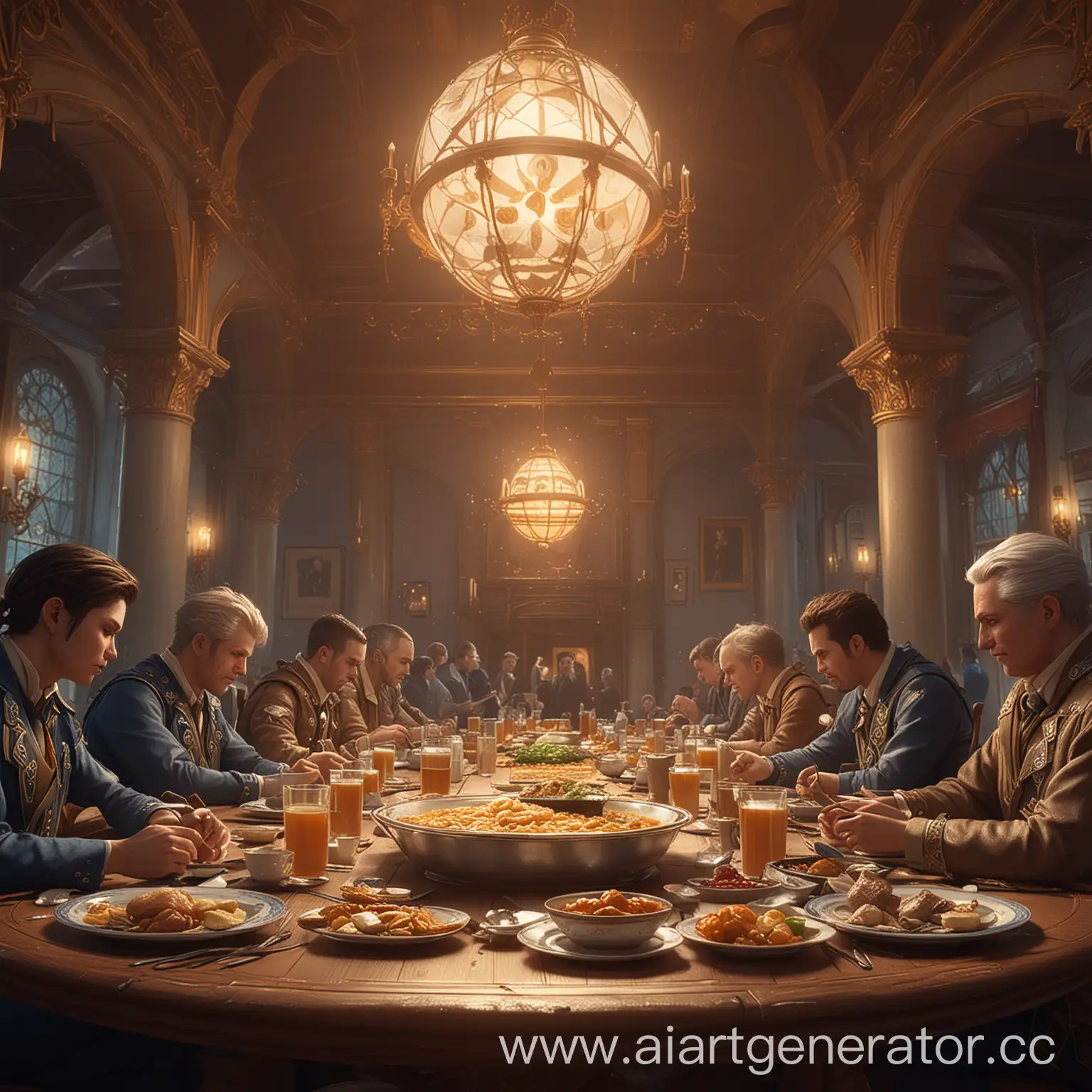 Masonic-Lodge-Gathering-Elegant-Feast-in-Vibrant-Digital-Illustration
