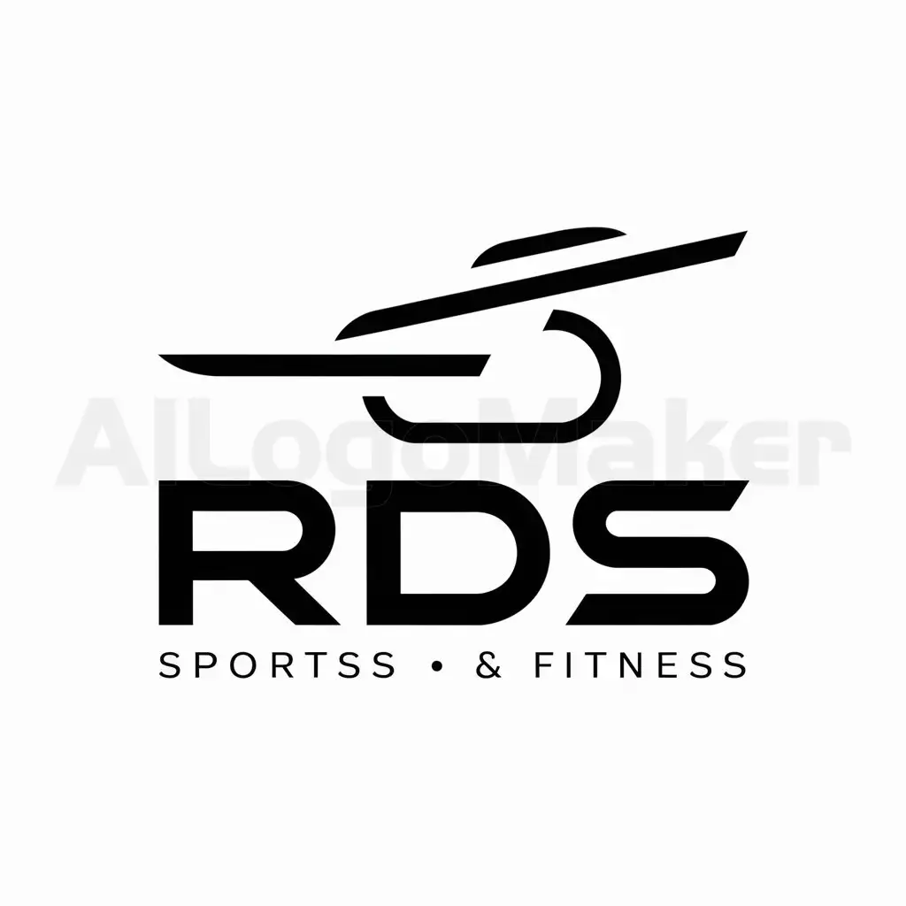 a logo design,with the text "RDS", main symbol:helicopter,Minimalistic,be used in Sports Fitness industry,clear background