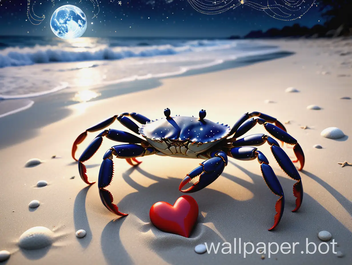  Crab constellation, like gentle moonlight lightly brushing over the sea of love, they weave every moment with deep affection. On the soft beach, leaving footprints of walking side by side with loved ones, every glance back is a testament to sentimental years. The heart of the crab constellation is a box that hides a universe of starry rivers, once opened, it is an endless romance and promises, letting the beloved be immersed in the most sincere affection in this world.