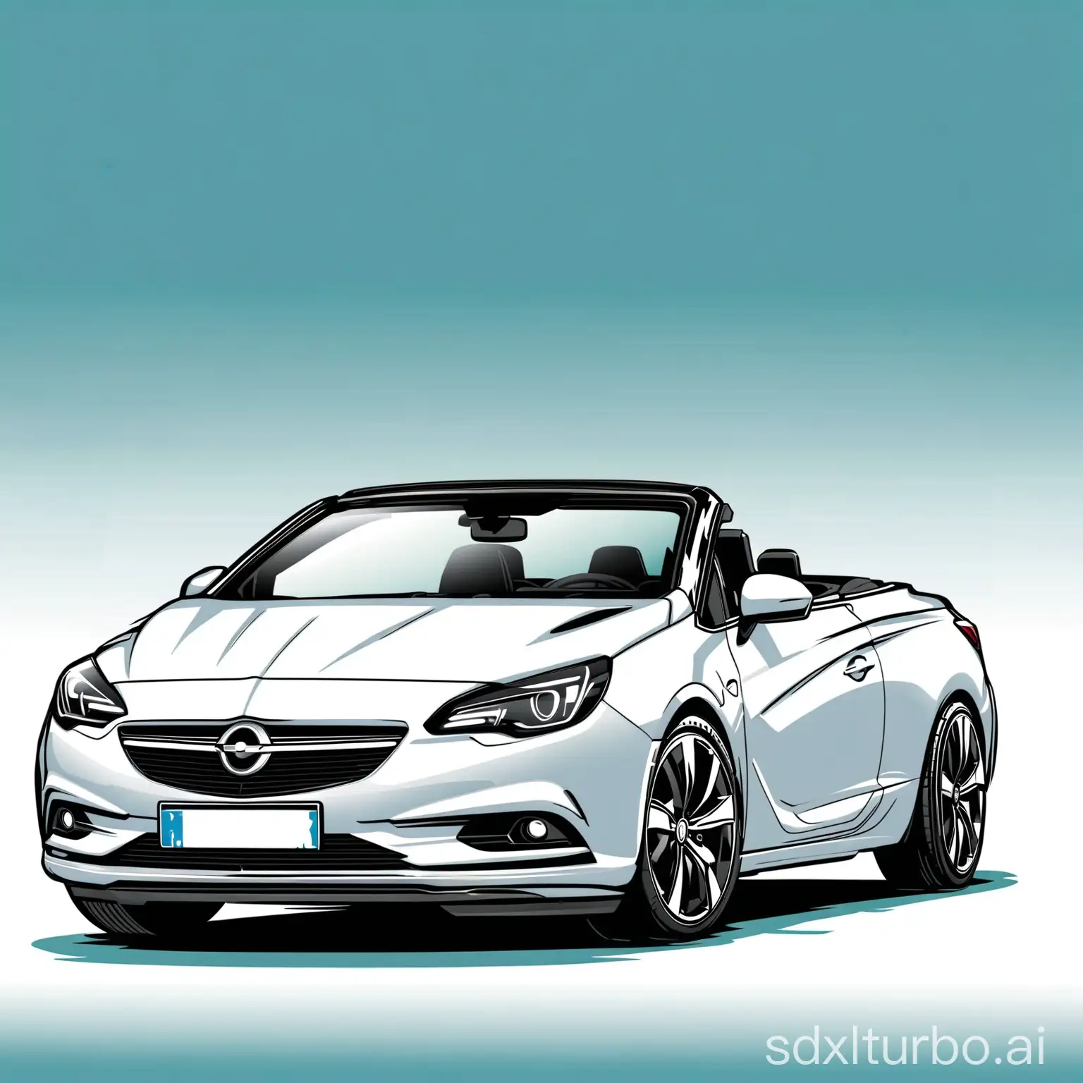 Luxurious-Opel-Cascada-Convertible-Car-in-Vibrant-Vector-Illustration