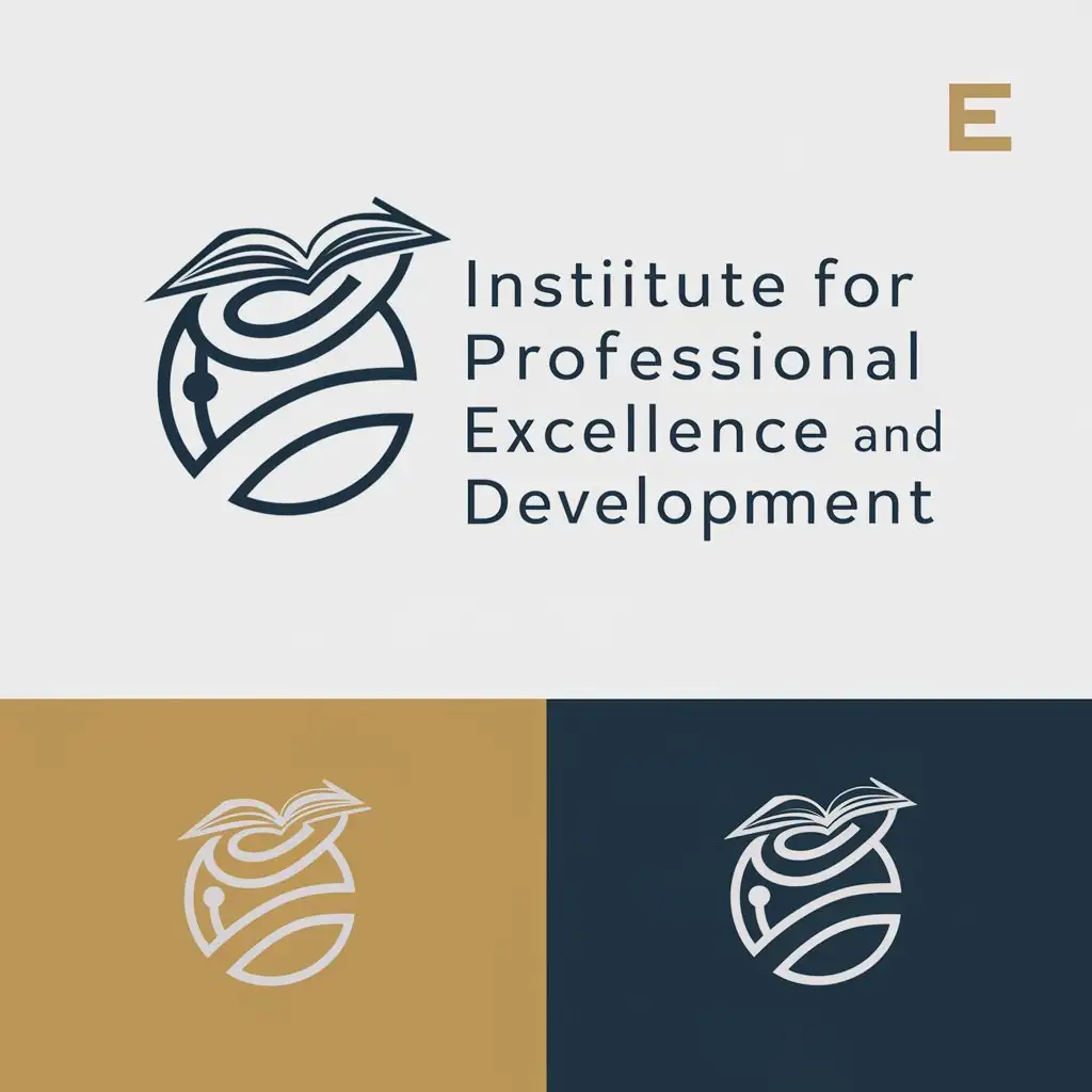 a logo design,with the text "Institute for Professional Excellence and Development", main symbol:a logo design,with the text 'Institute for Professional Excellence and Development', main symbol: Globe with interconnected lines and a book, Moderate, to be used in Legal industry, clear background, complex, to be used in Education industry, clear background.,Moderate,clear background,Moderate,clear background,Moderate,clear background