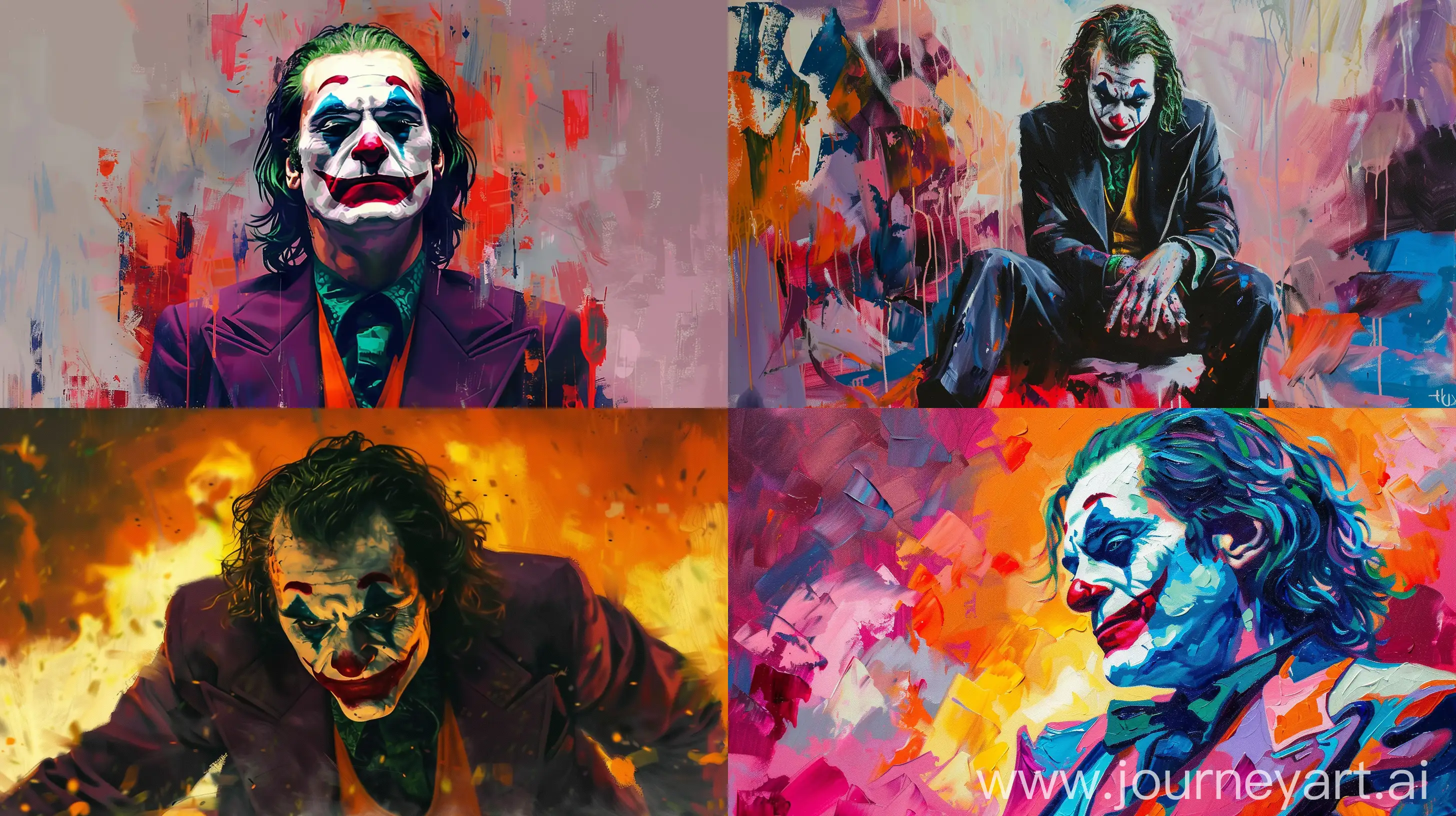 oil painting of heath ledger as joker in star wars style, extreme radioactive colors  --ar 16:9 --c 5
