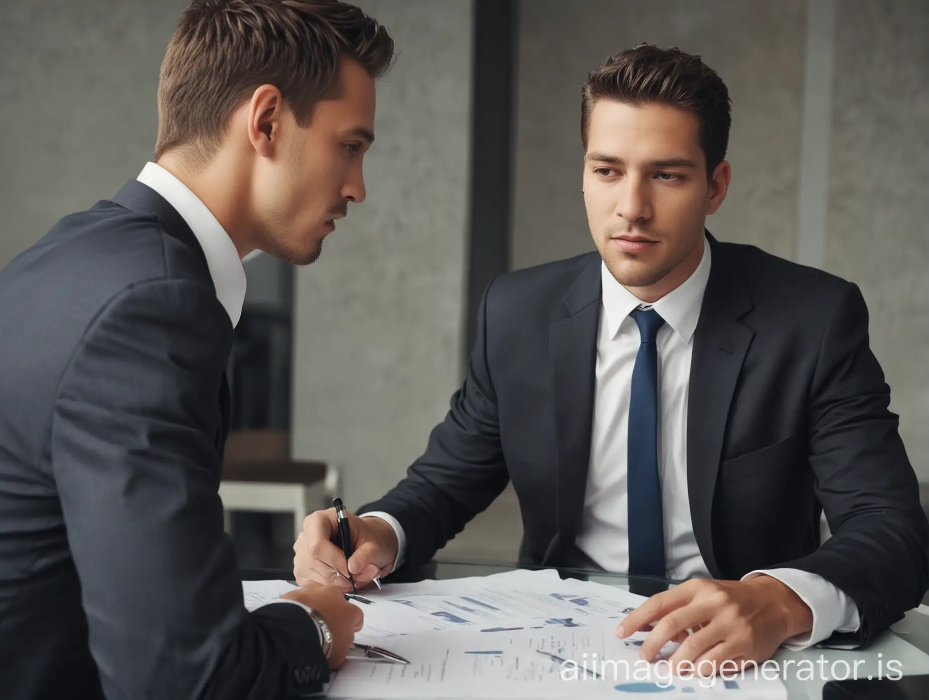 Two  men-person business meeting