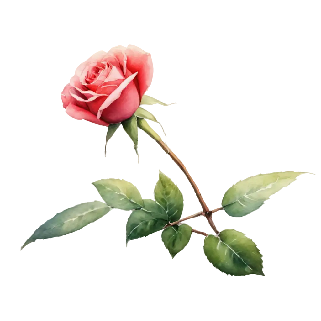 Exquisite-Rose-Front-View-Watercolor-PNG-Captivating-Floral-Artwork-for-Digital-Platforms