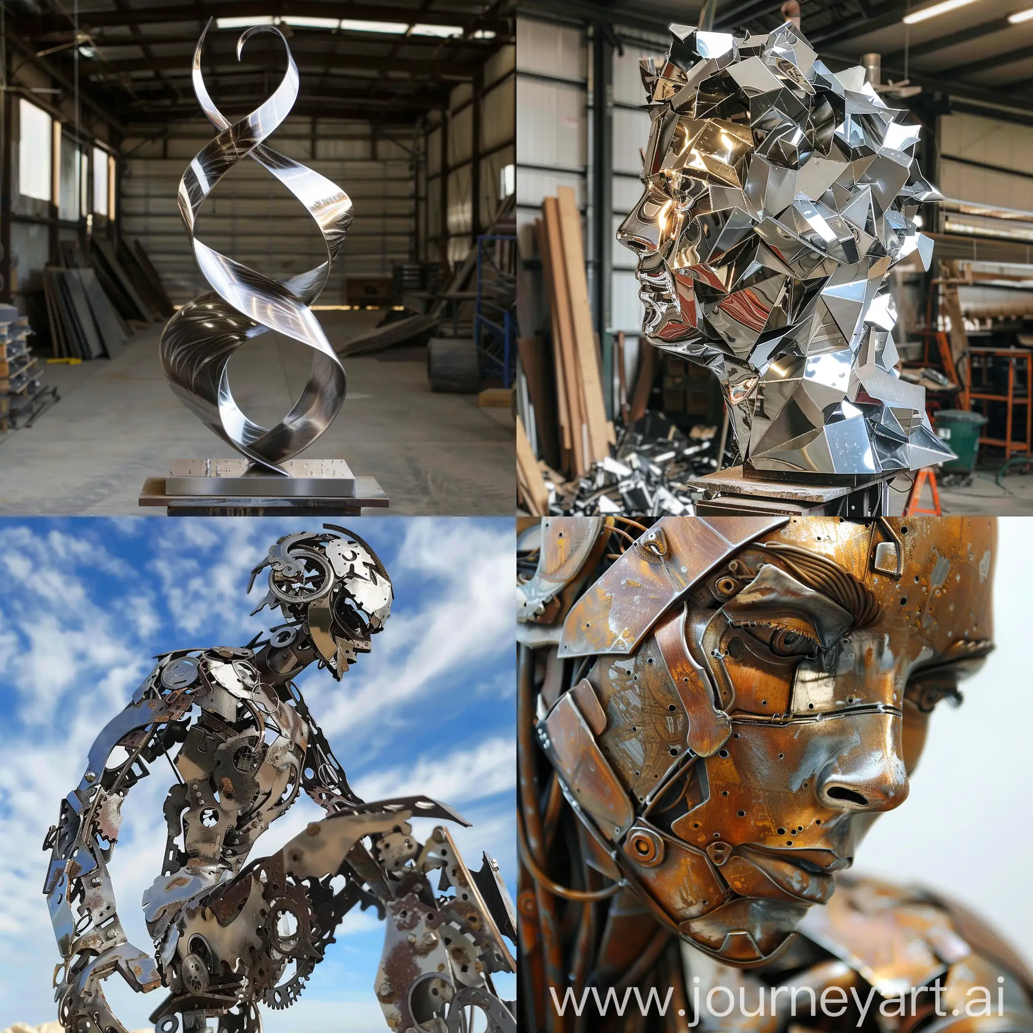 Metal-Sculptures-Team-in-a-Square-Aspect-Ratio-Composition