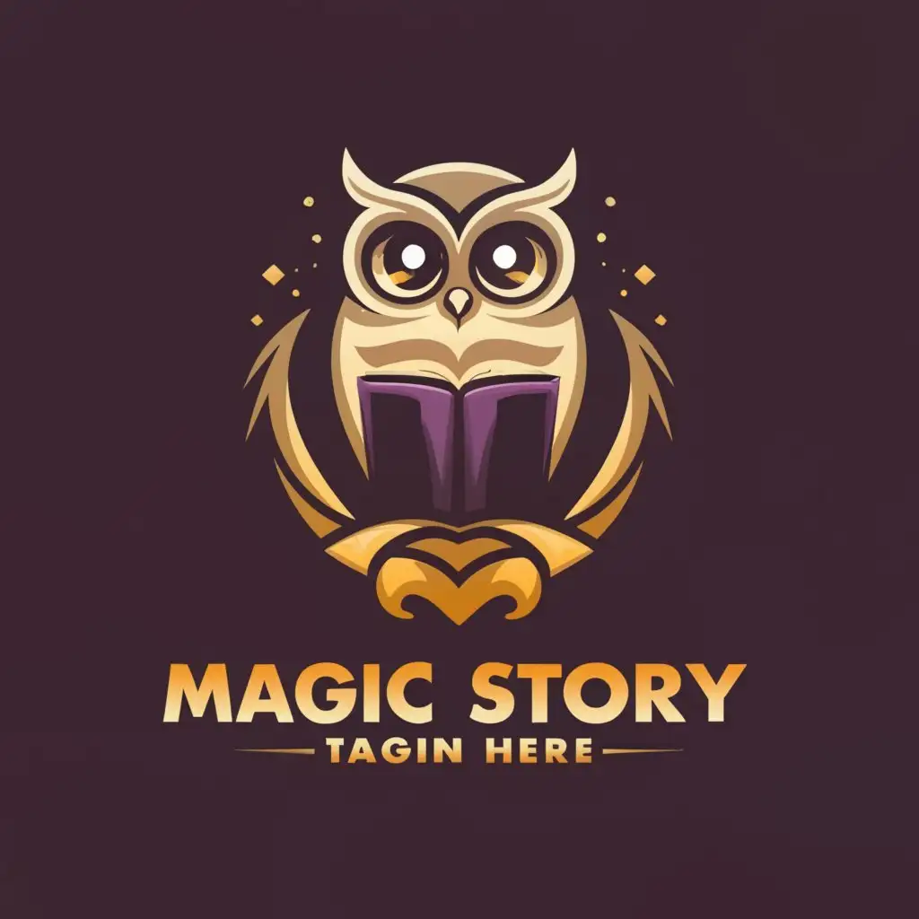 a logo design,with the text "Magic Story", main symbol:Ouval Owl Book,Moderate,be used in Entretenimiento industry,clear background