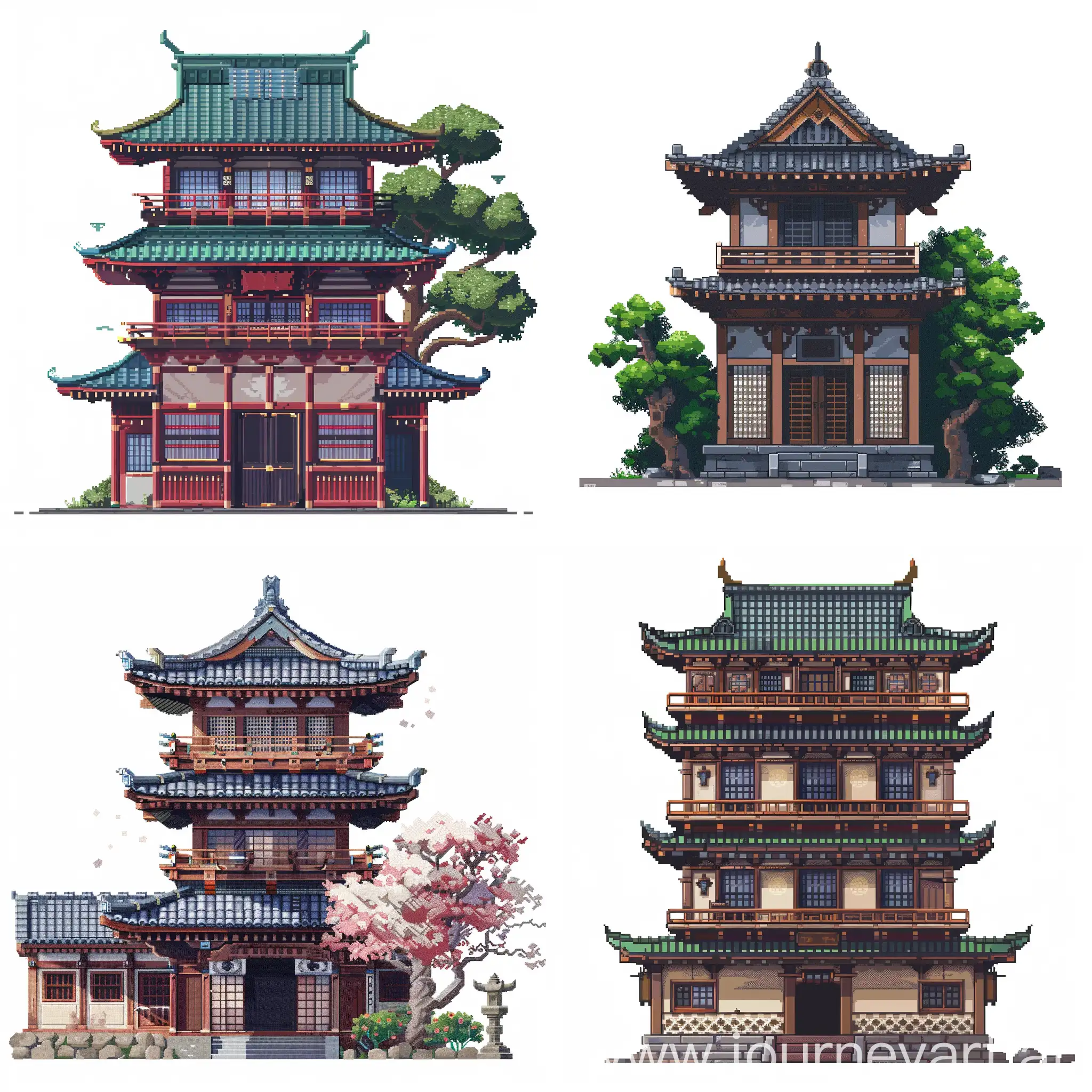 Traditional-Japanese-Building-Pixel-Art-on-White-Background