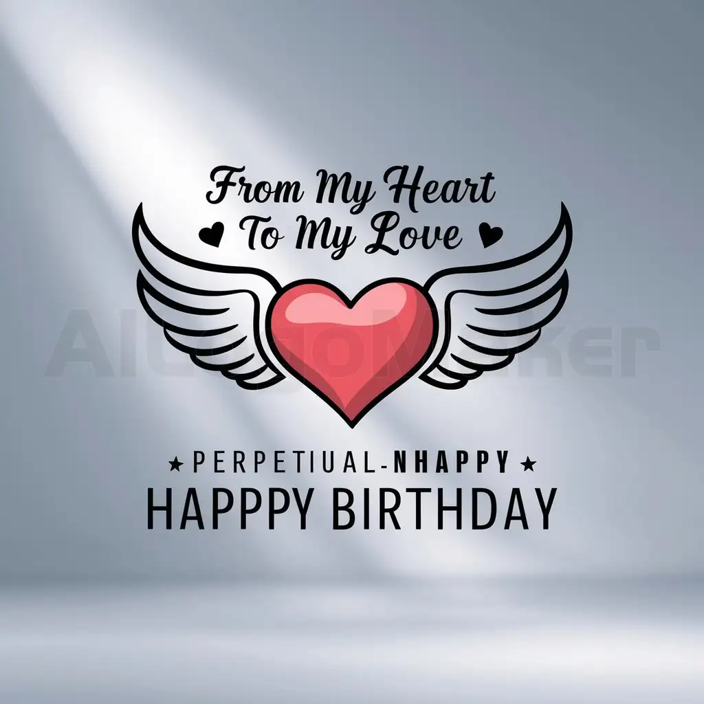 a logo design,with the text "From my heart to my love PerpetualnHAPPY BIRTHDAY", main symbol:Love,Moderate,clear background