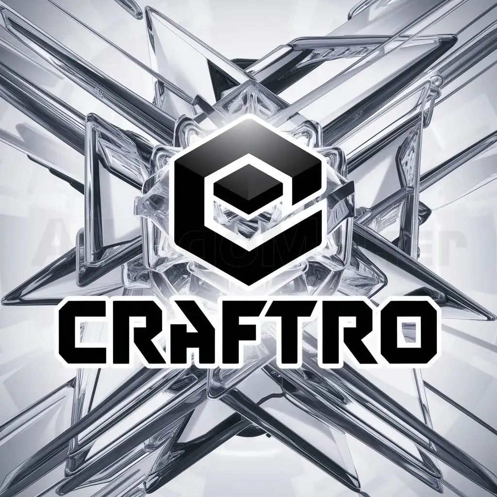 LOGO-Design-for-Craftro-Dynamic-MinecraftInspired-Logo-on-Clear-Background