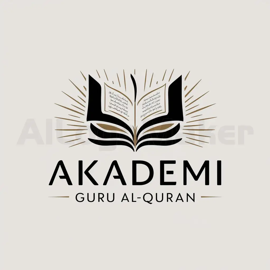 a logo design,with the text "Akademi Guru Al-Quran", main symbol:holy quran,Moderate,be used in Education industry,clear background