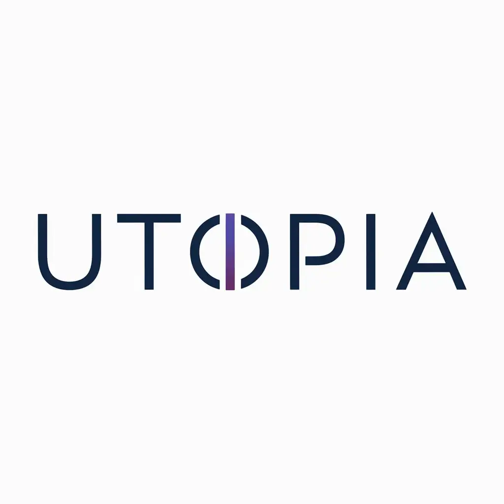 a logo design,with the text 'Utopia', main symbol:only words of logo name,Minimalistic,clear background