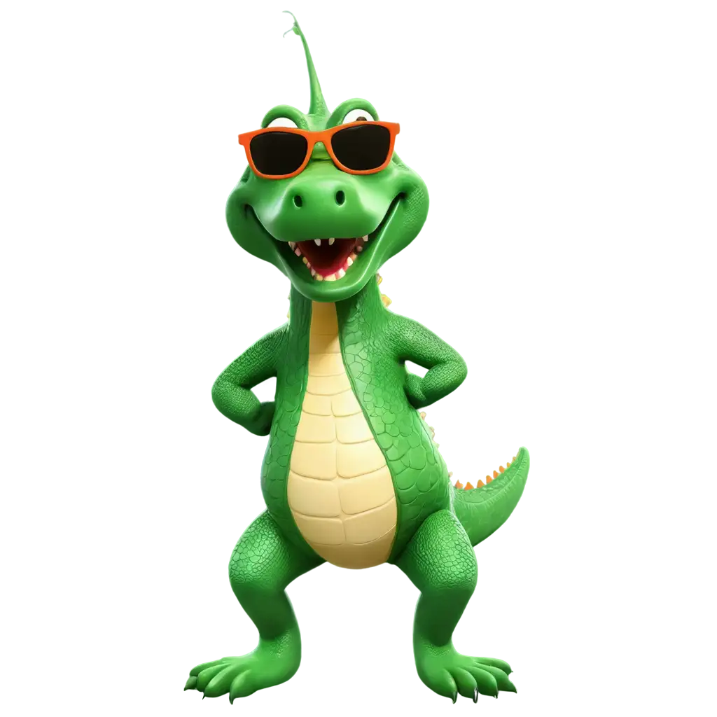 A crocodile cartoon wearing sunshades