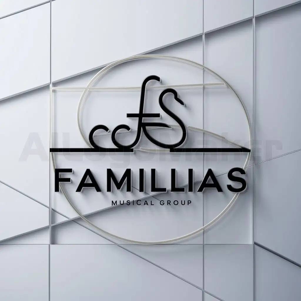 a logo design,with the text "["familias","musical group"]", main symbol:skripichny key and lebed,complex,be used in Others industry,clear background