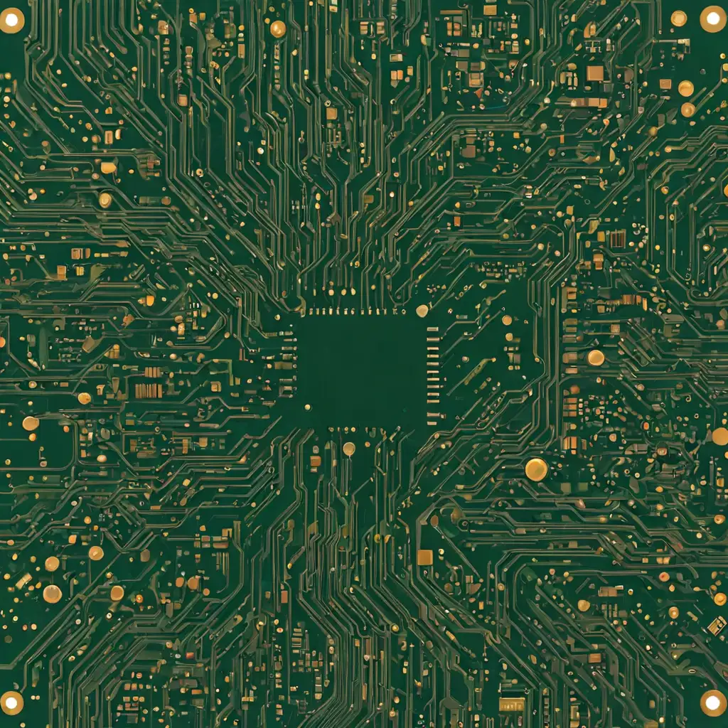 Colorful Circuit Board Abstract Art