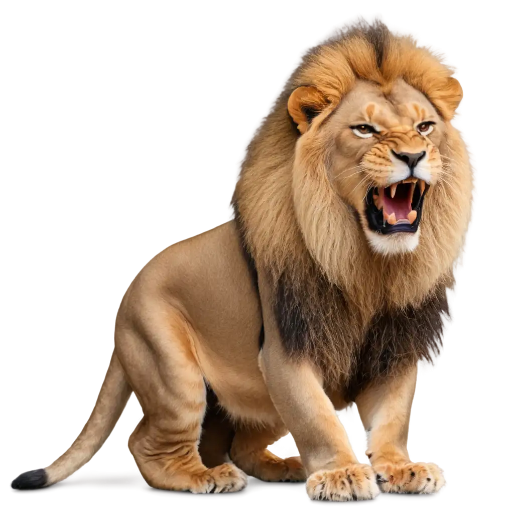 Majestic-Lion-Roaring-PNG-Captivating-Wildlife-Image-for-Online-Platforms