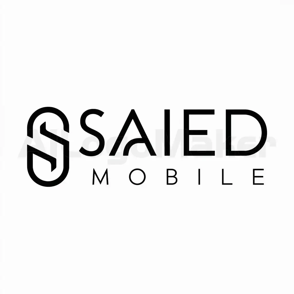 LOGO-Design-For-Saied-Mobile-Modern-Text-with-Mobile-Device-Icon-on-Clear-Background