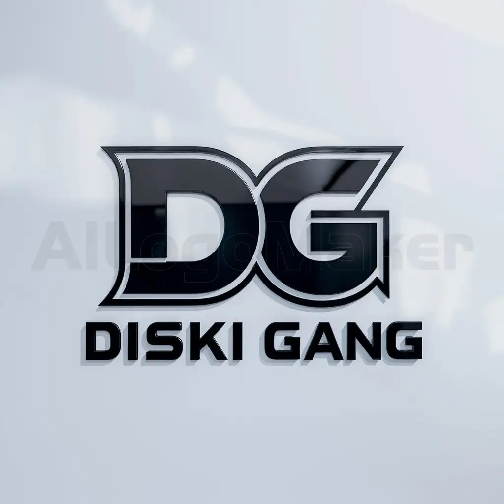a logo design,with the text "Diski gang", main symbol:the diski gang should be in alphabets like DG,Moderate,clear background