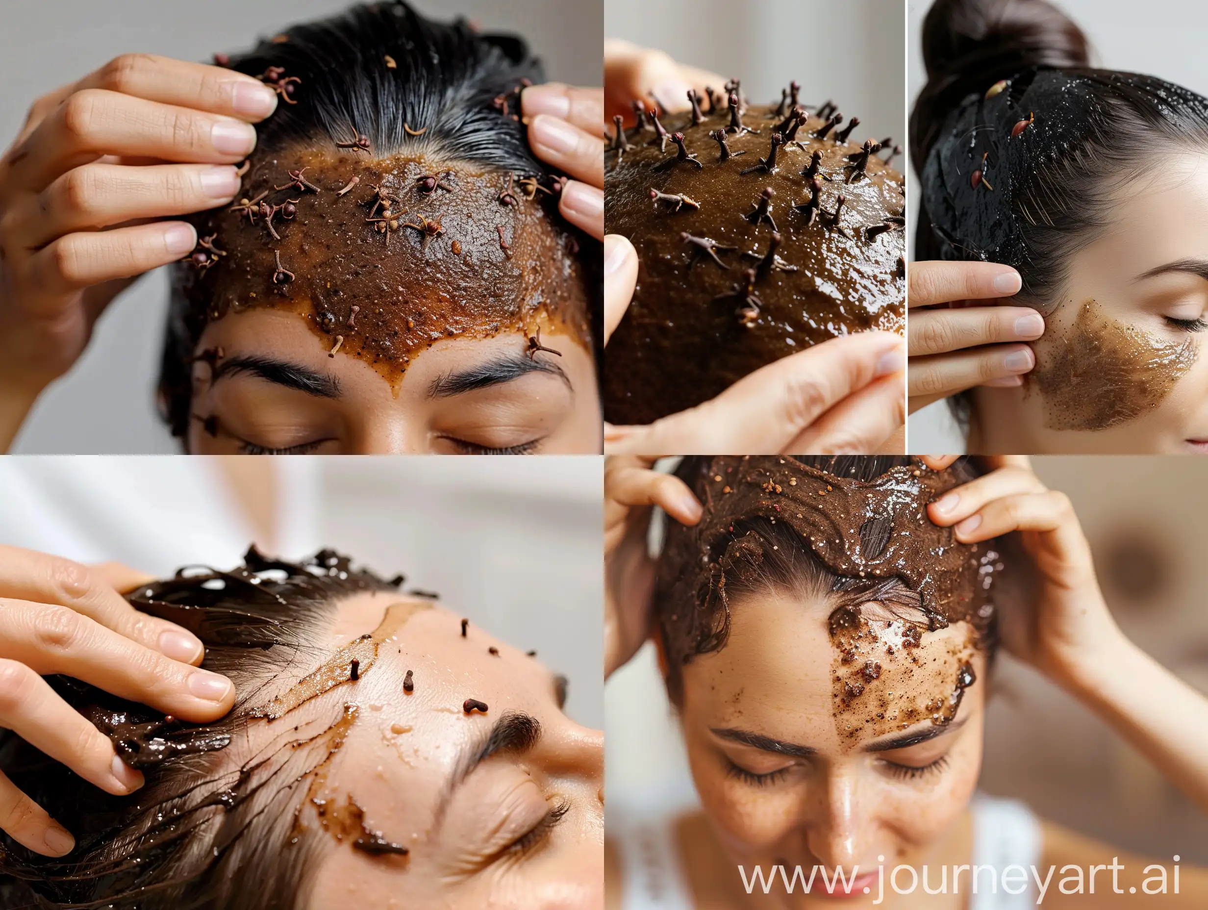 Woman-Applying-Clove-Hair-Mask-Natural-Hair-Care-Routine