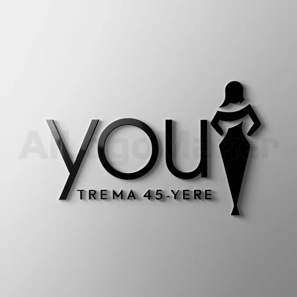 a logo design,with the text "you (if informal and singular)", main symbol:woman 45 years old,Minimalistic,clear background