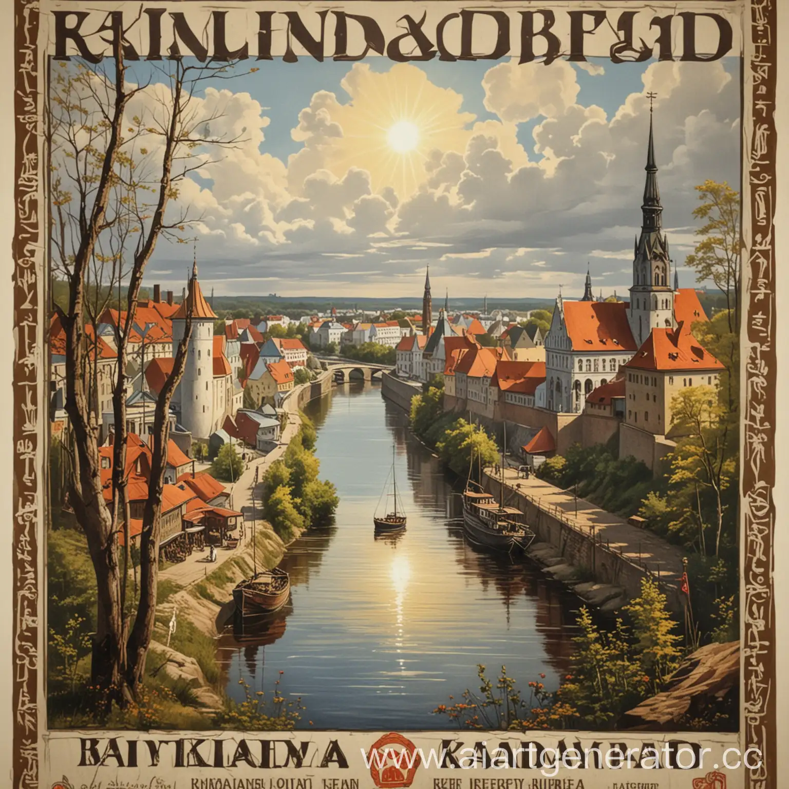Постер для   Калининграда, отображающий его природные и культурные ценности 
