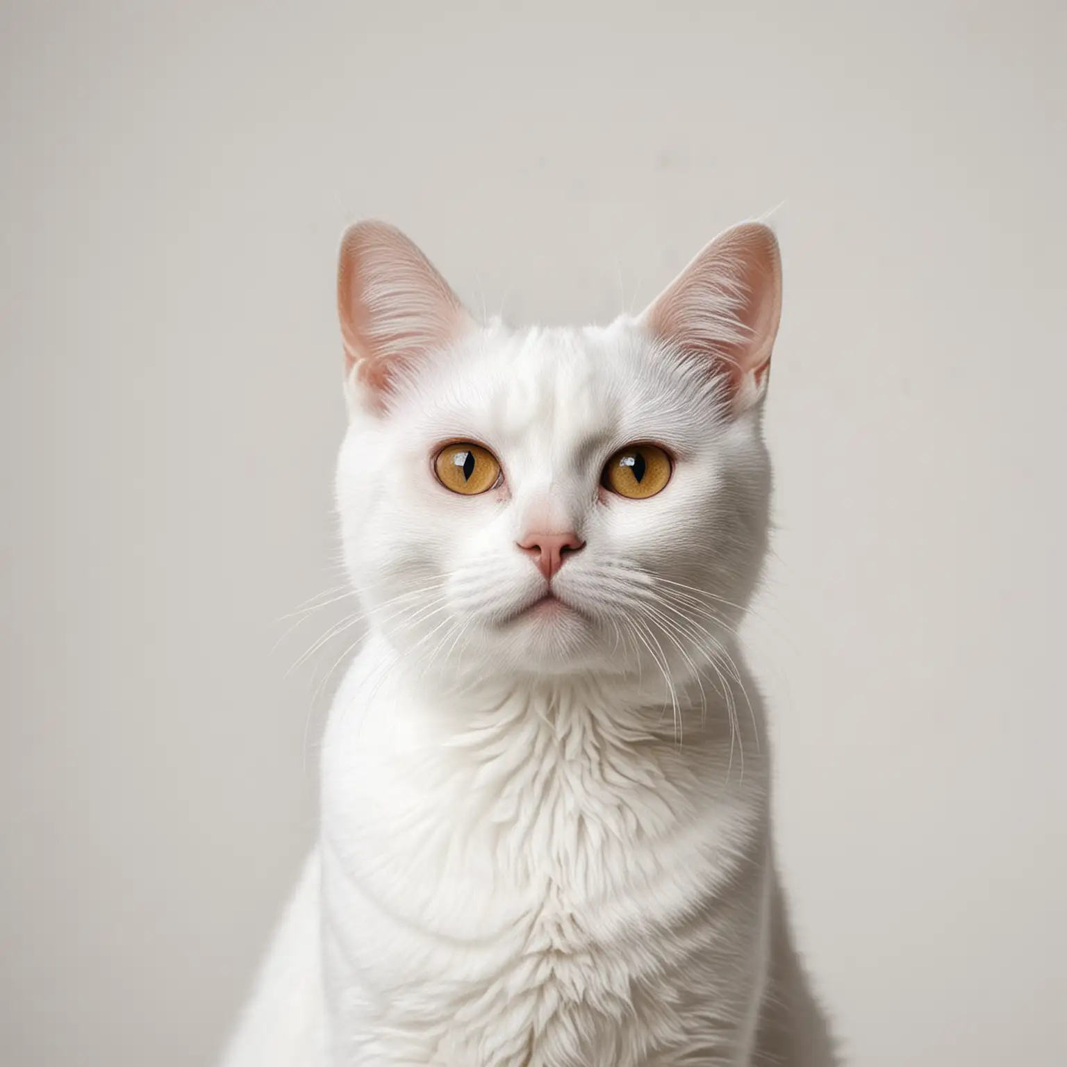 Cat Sitting on White Background