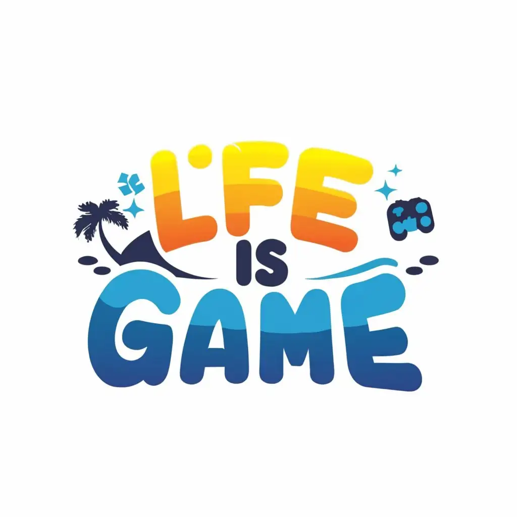 a logo design,with the text "Life is Game", main symbol:BEACH GAME,complex,be used in Entertainment industry,clear background