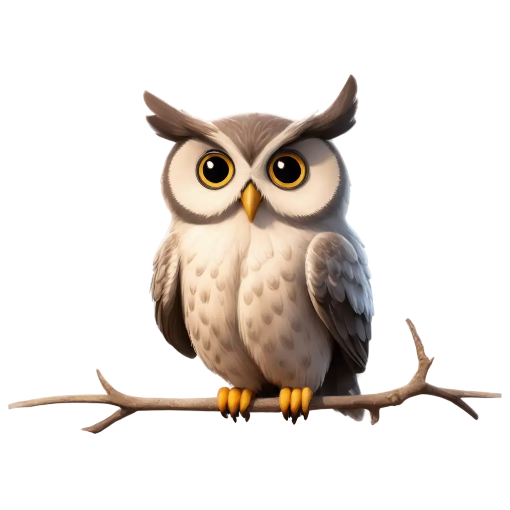 cute realsistic owl for readding web app
