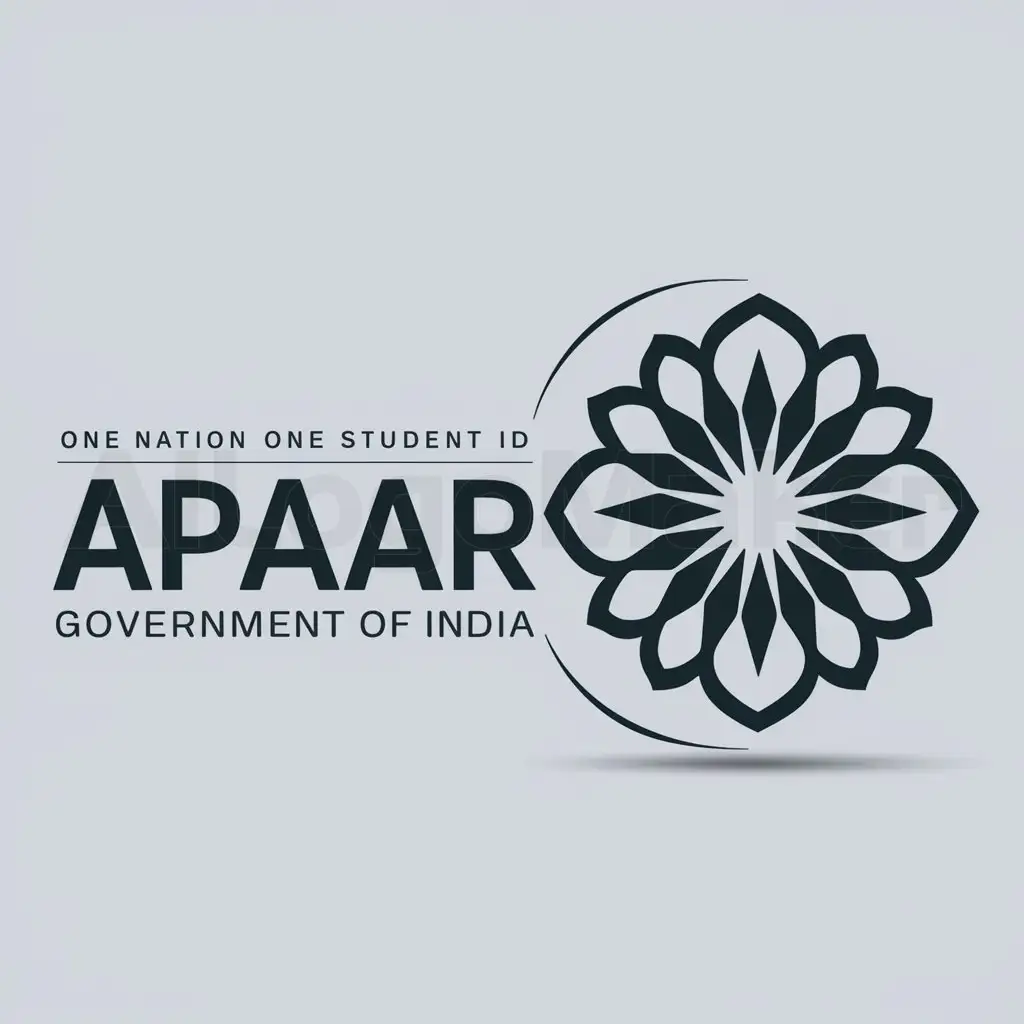 a logo design,with the text "one nation one student id", main symbol:APAAR  GOVERNMENT OF INDIA,complex,be used in Education industry,clear background