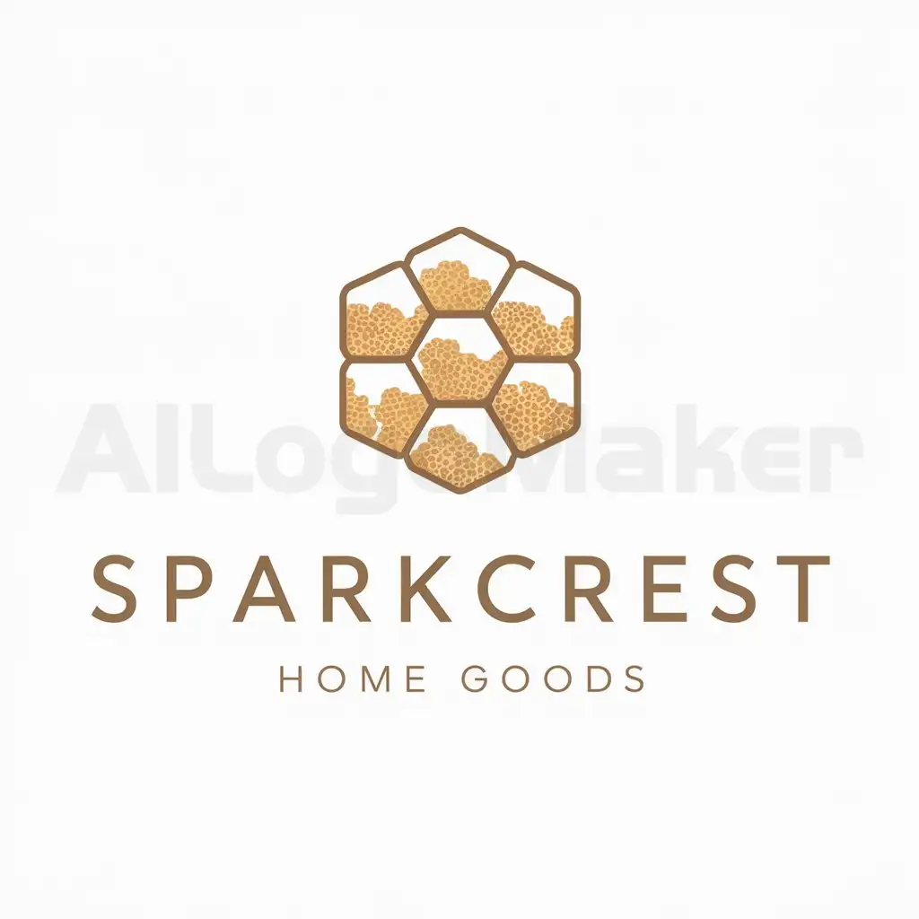a logo design,with the text "SparkCrest Home Goods", main symbol:Honeycomb,Moderate,be used in Retail industry,clear background