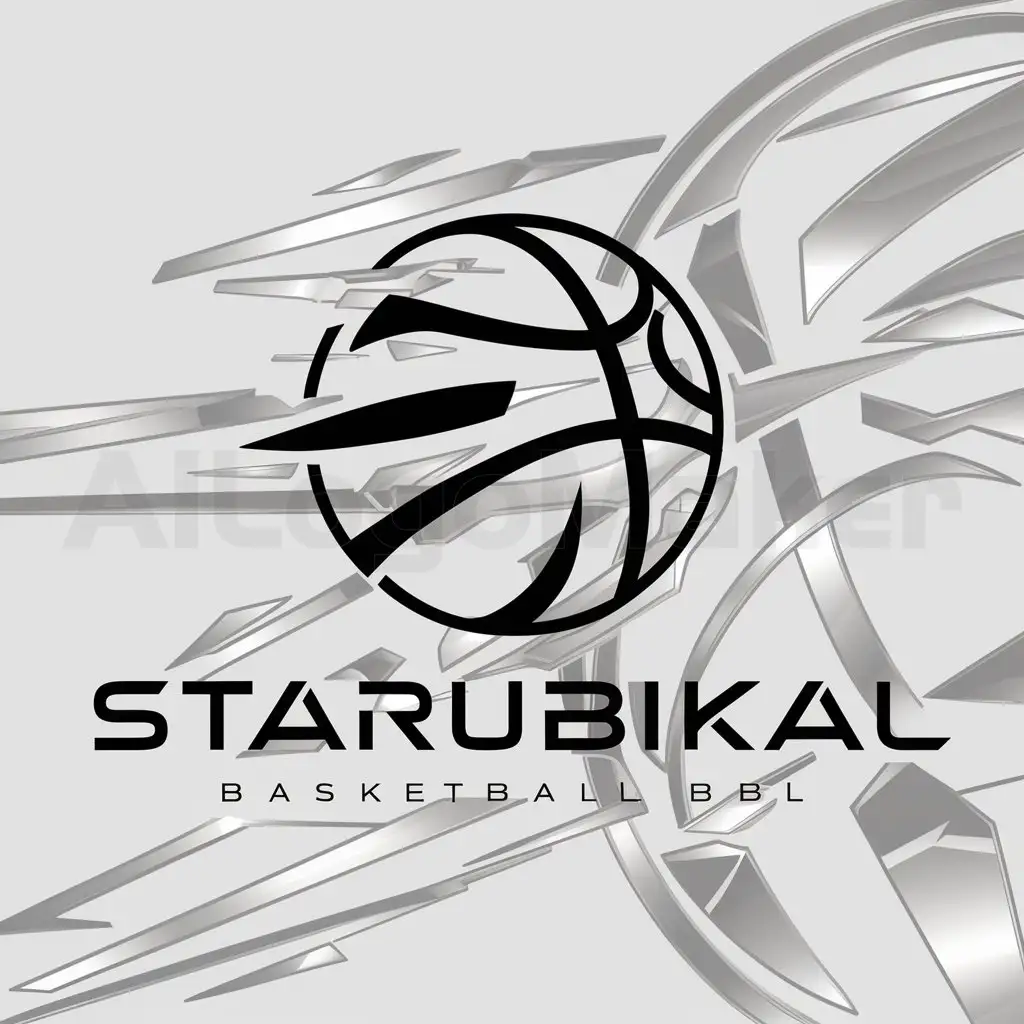 a logo design,with the text "STARUBIKAL", main symbol:BAKSETBALL,complex,be used in BBL industry,clear background
