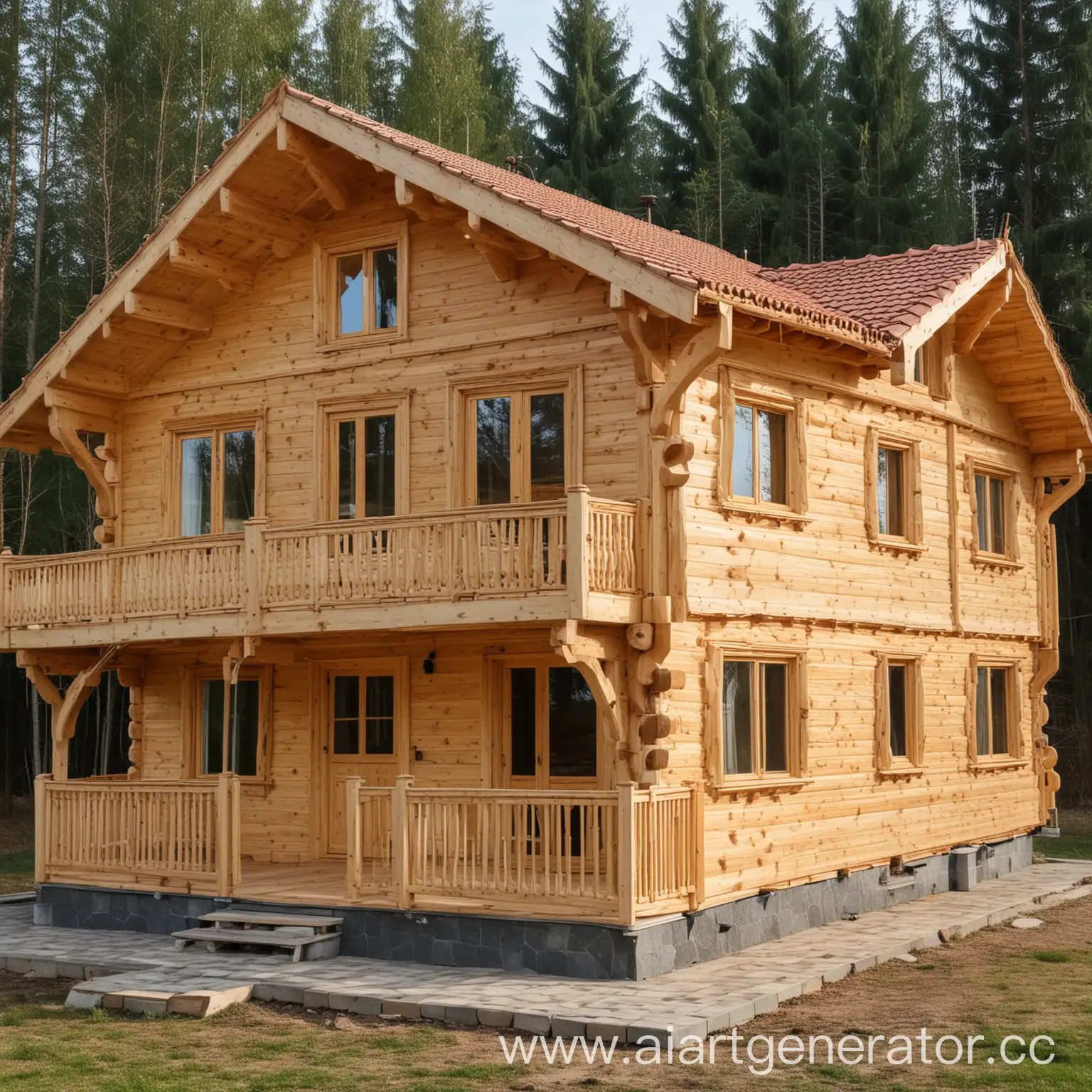 Rustic-Wooden-House-Crafted-from-Profiled-Lumber