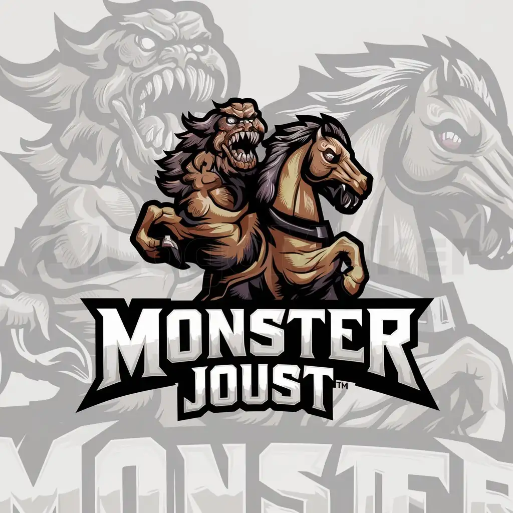 a logo design,with the text "Monster joust", main symbol:Monster joust,complex,be used in Events industry,clear background