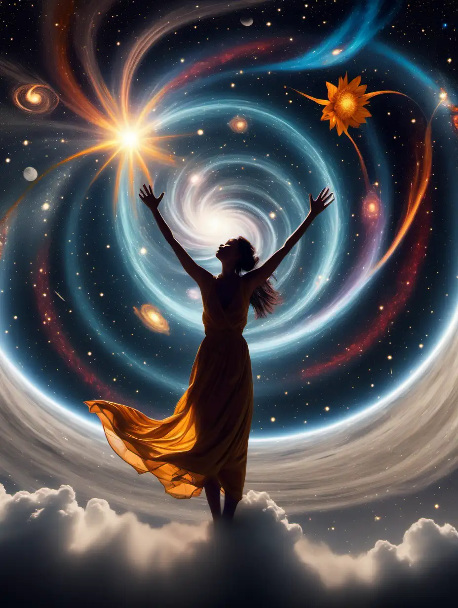 Vibrant Cosmic Energy Cleaning A Celestial Scene of Energetic Purification
