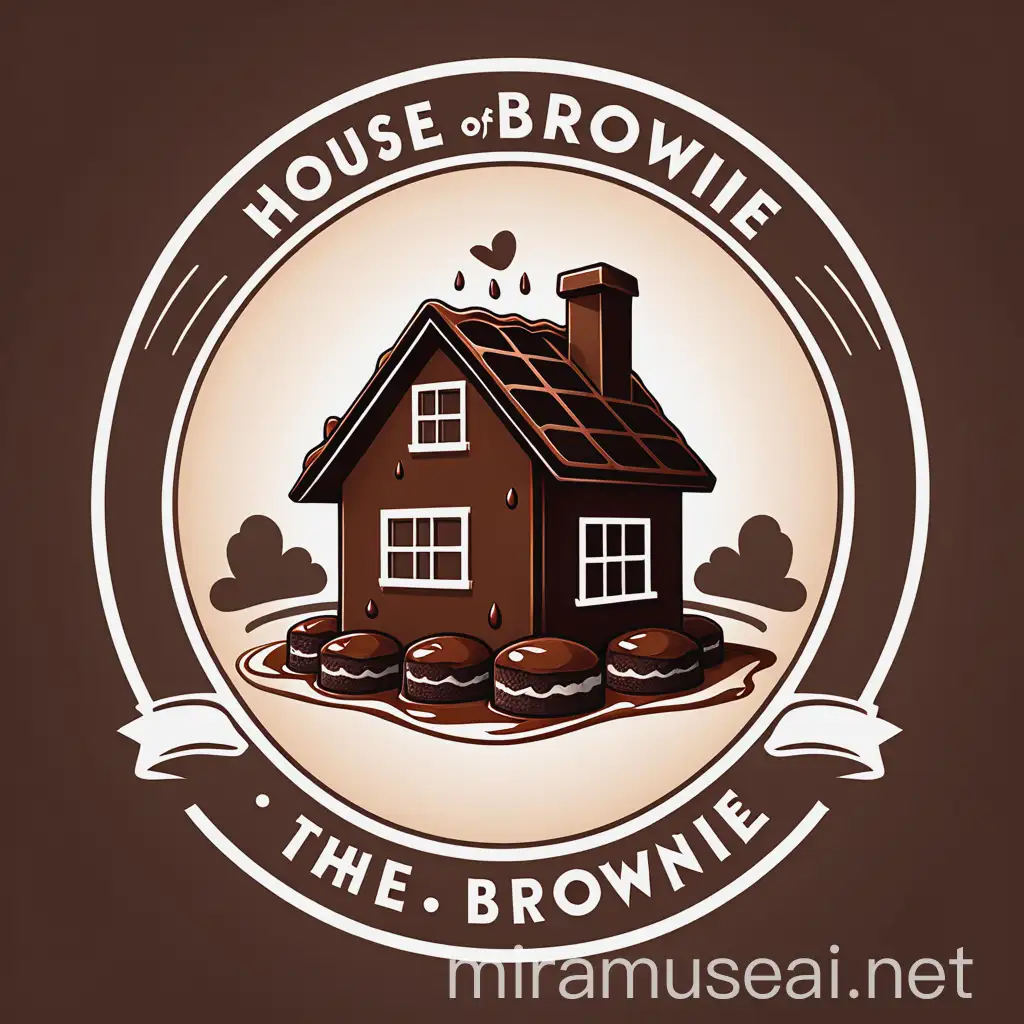 House of Brownie Logo Creative ChocolateThemed Emblem for a Sweet Business