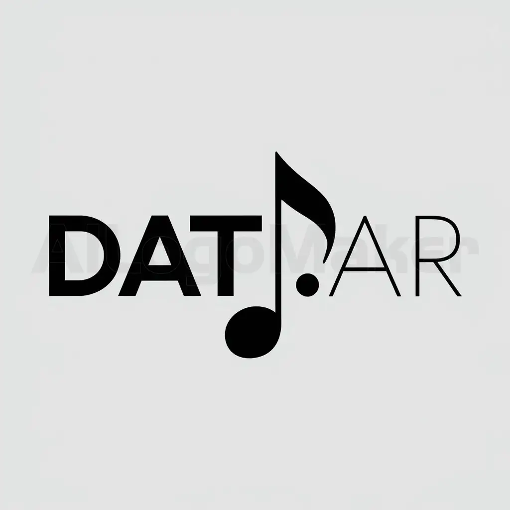 a logo design,with the text "Date.ar", main symbol:Music,Moderate,be used in Music industry,clear background