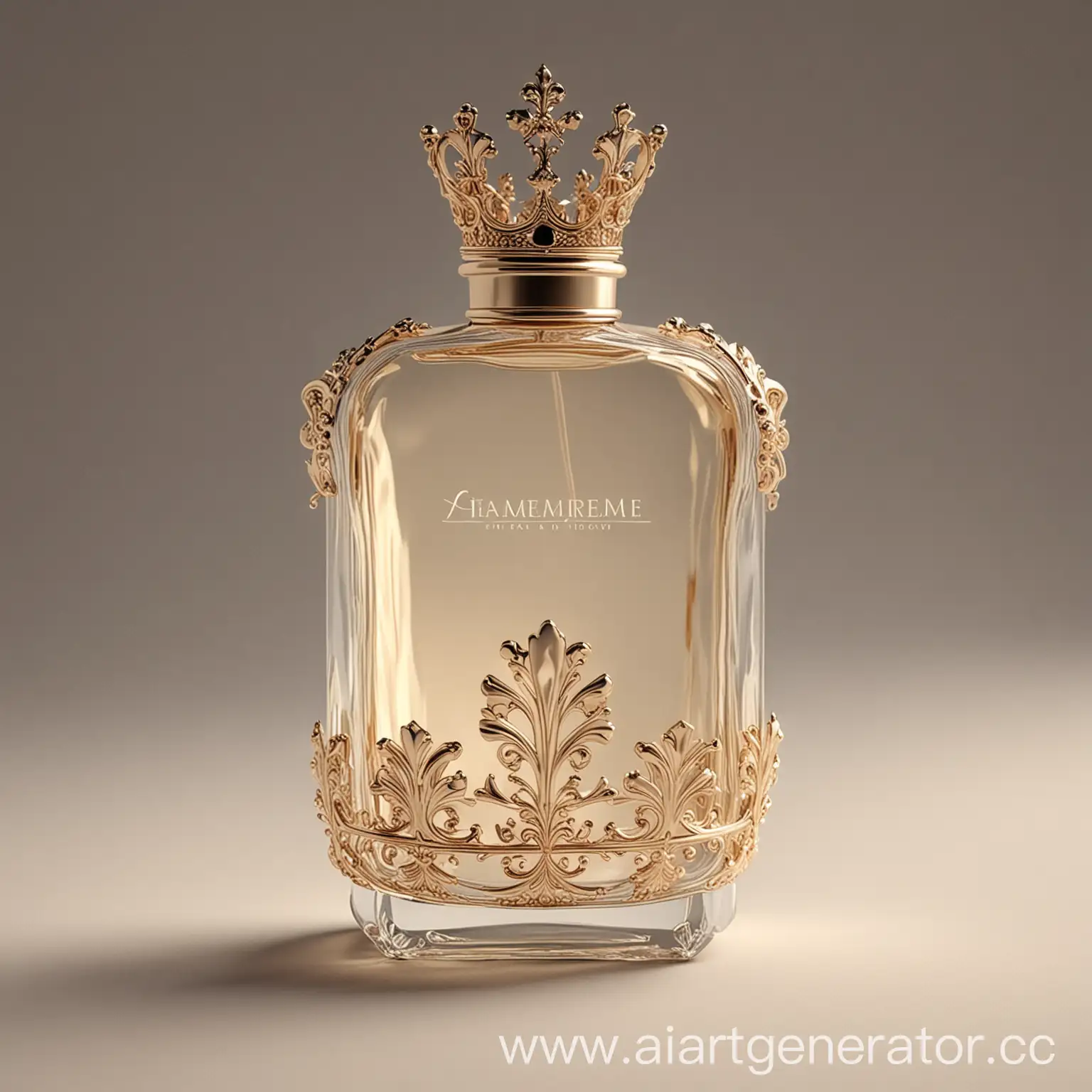 Estoy trabajando en una botella de perfume para mujer inspirado en una corona, esta tiene que ser muy femenina y minimalista
