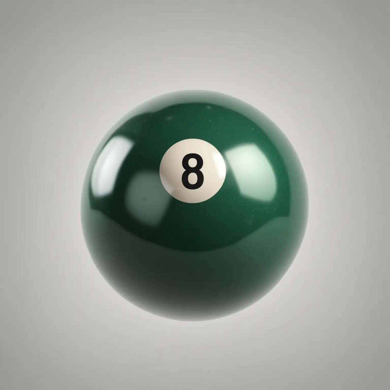 Hyper Realistic Dark Green Billiard Ball Number 6 Isolated on White Background