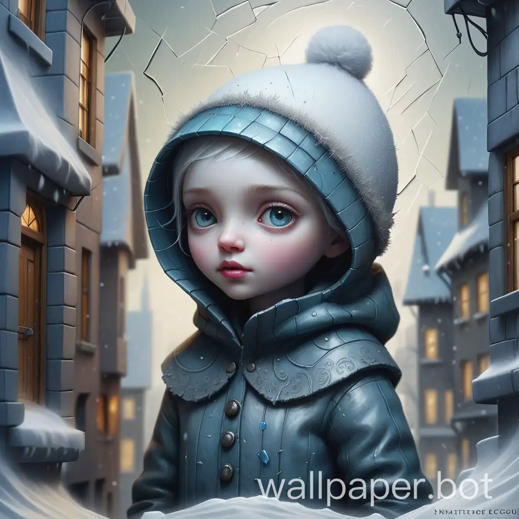 Snowy-Neighborhood-Impasto-Art-Magical-New-Years-Composition