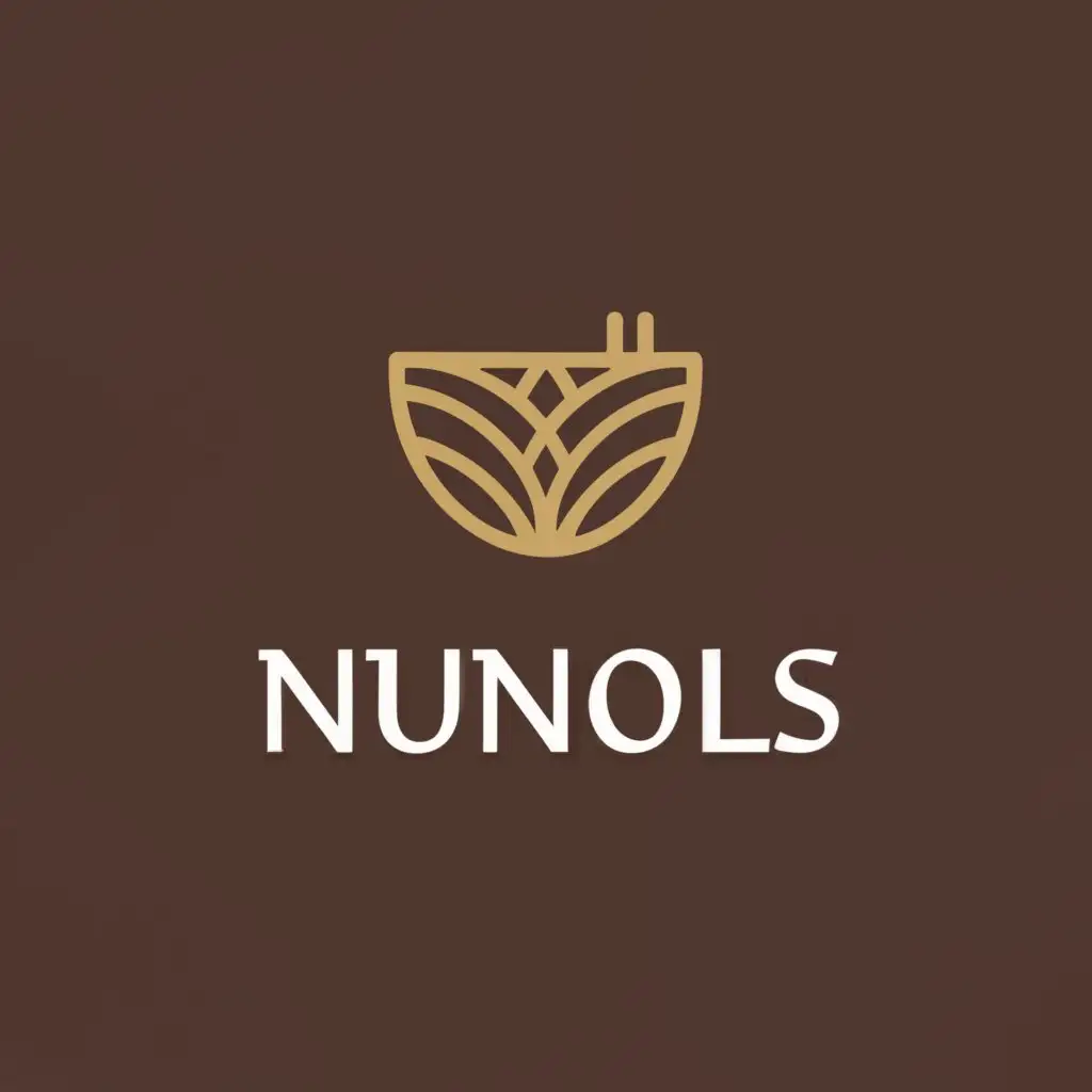 a logo design,with the text 'Nunols', main symbol:Noodle Bowl and lotus,Minimalistic,be used in Restaurant industry,clear background, elegant, luxury