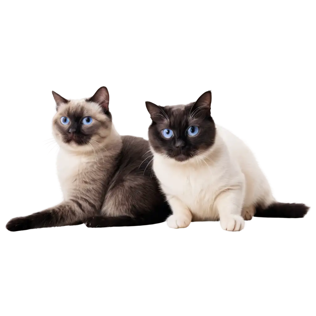 two cats playing ball on bed , small cat is siamese cat and big cat is white and black color scottish fold