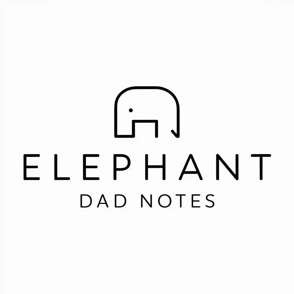 a logo design,with the text "elephant dad notes", main symbol:elephant,Minimalistic,be used in Internet industry,clear background